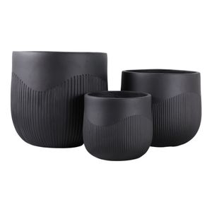TODDCLIFF SET OF 3 BLACK PLANTER 16 (IN) 5