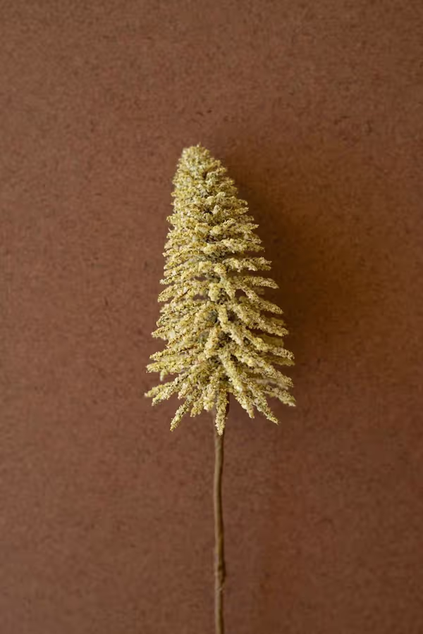 Mini Bottle Brush Trees on a Stem / Yellow