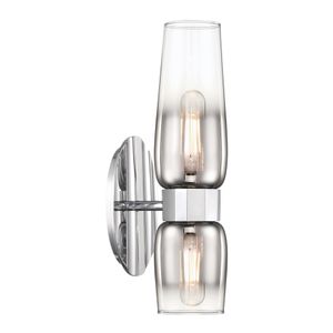 Flame 14'' High 2-Light Sconce - Chrome 1