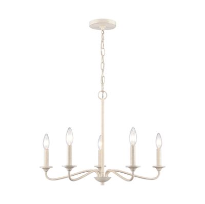 Quinn 24″ Wide 5-Light Chandelier - Antique White