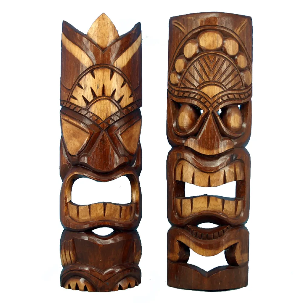 19" NATURAL TIKI MASK 2-ASST