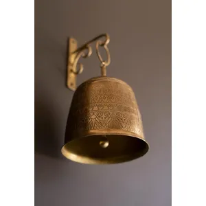 Antique Brass Bell and Wall Bracket 3
