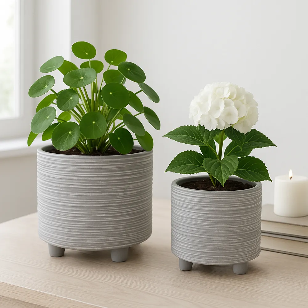 COHENGROVE SET OF 2 GRAY PLANTER 8 (IN)