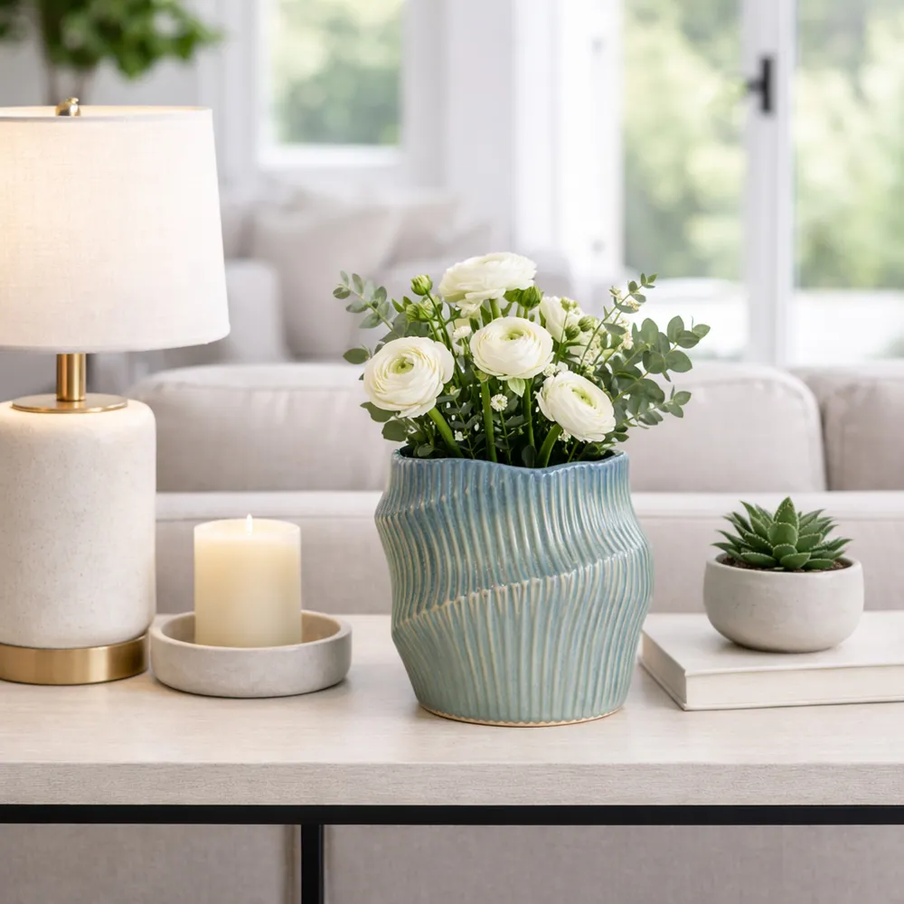 DORSEYSTONE BLUE VASE 11 (IN)