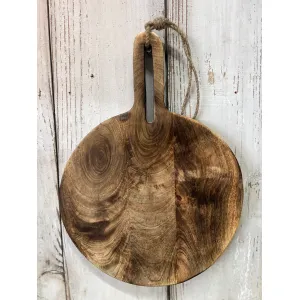 Dark Wood Round Chopping Board 16x12x0.5in 4