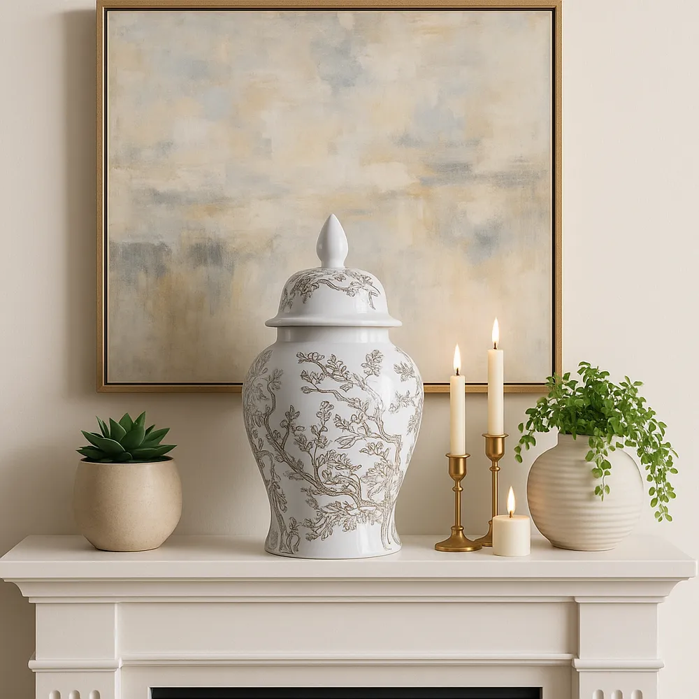 BARTONRUN WHITE CHINOISERIE 19 (IN)