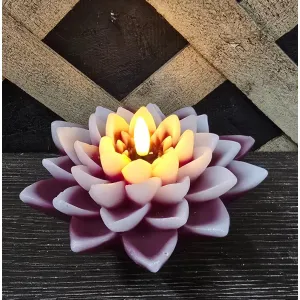 Red Lotus 3D Flame LED Candle 5.5x3in 2