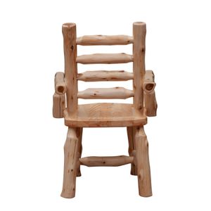 Cedar Ladder-back Log Arm Chair - Coffee 5