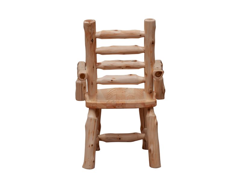 Cedar Ladder-back Log Arm Chair - Coffee 5