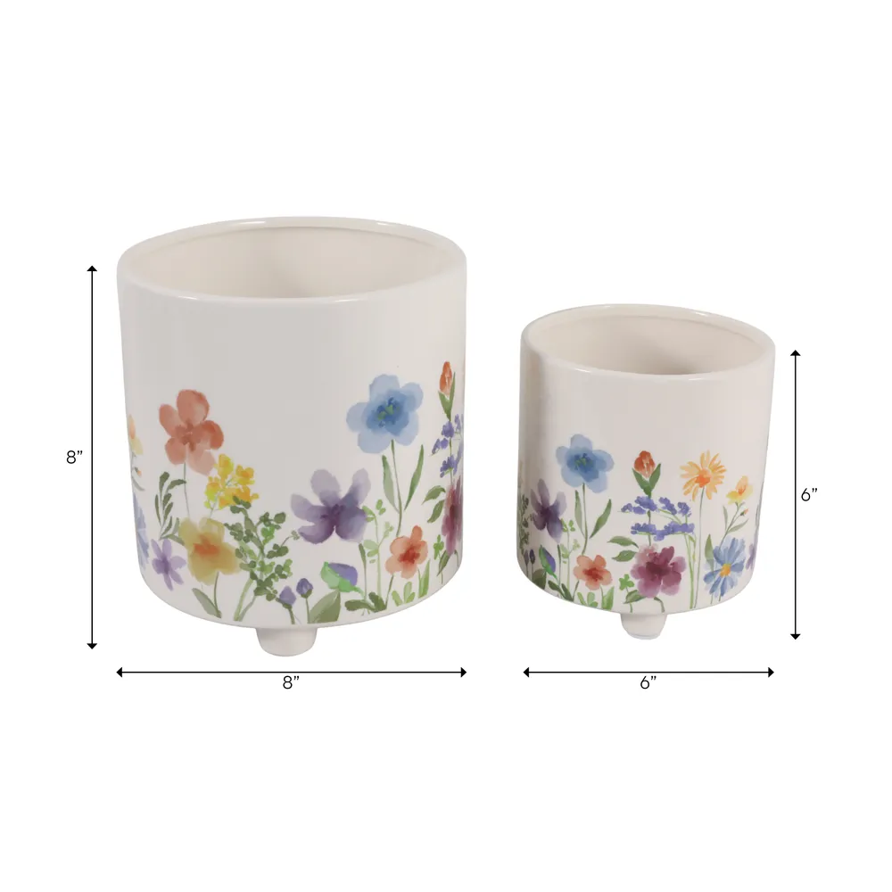 ALMAWAY SET OF 2 PURPLE PLANTER 8 (IN)