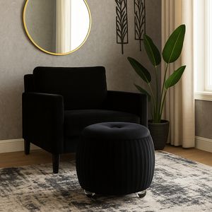 HENLEYFORD BLACK STOOL 18 (IN) 12