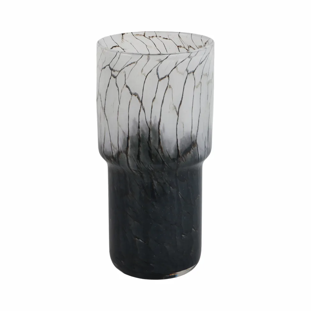 HALEYMOOR BLACK GLASS VASE 12 (IN)