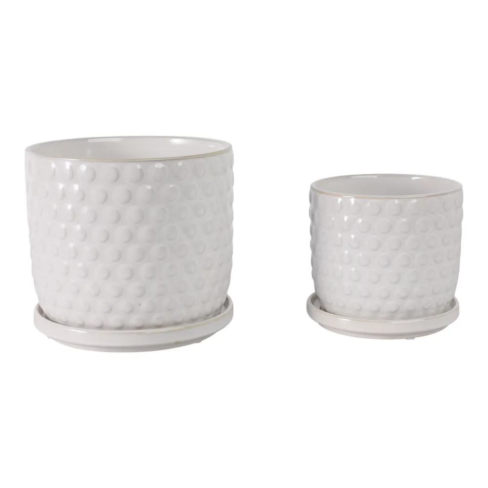 WINTONLAND SET OF 2 WHITE PLANTER 7 (IN)