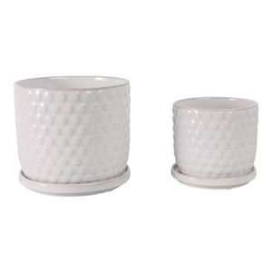 WINTONLAND SET OF 2 WHITE PLANTER 7 (IN) 5