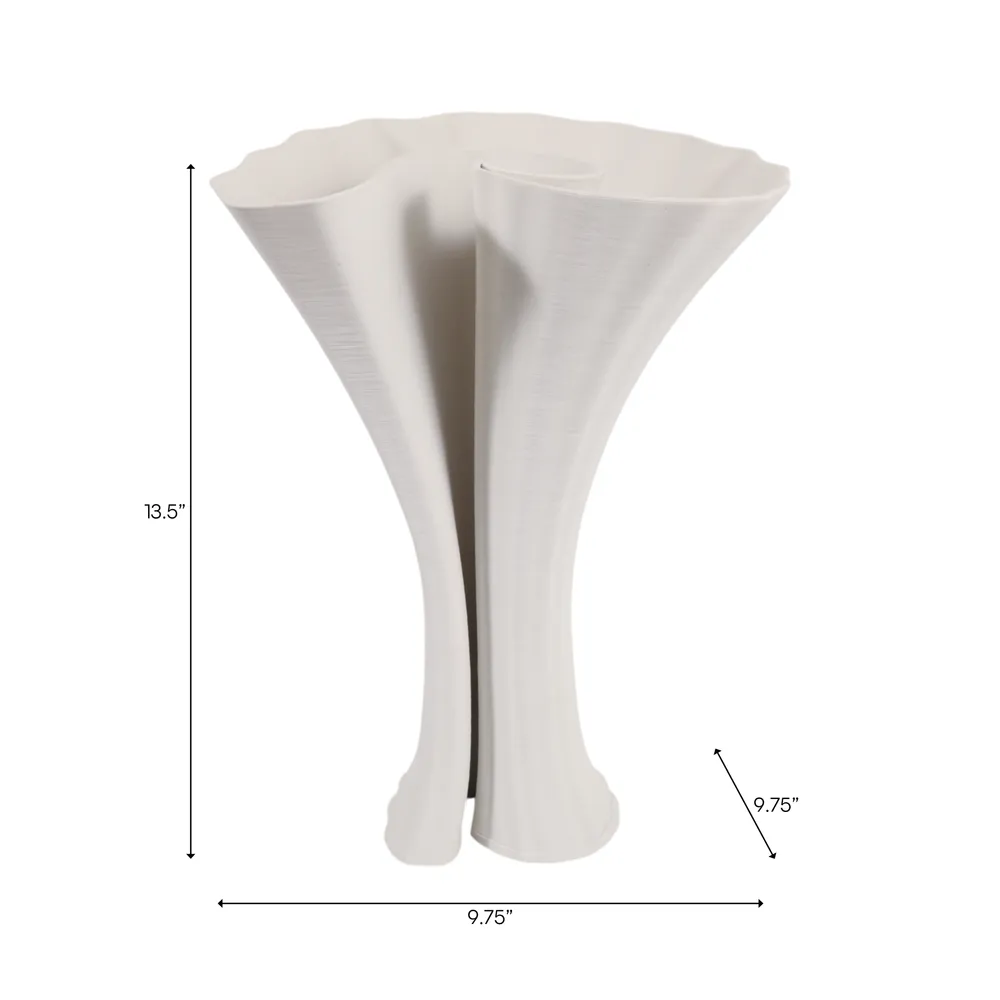 WRENMORE WHITE VASE 14 (IN)