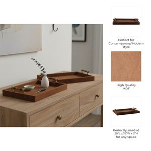 BERGENMILL SET OF 2 BROWN TRAY 3 (IN) 9