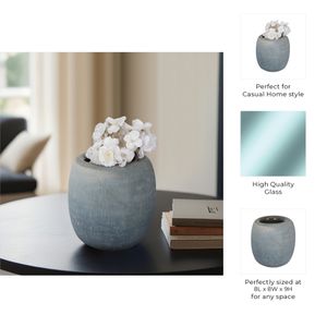 LUKELEY BLUE GLASS VASE 9 (IN) 9