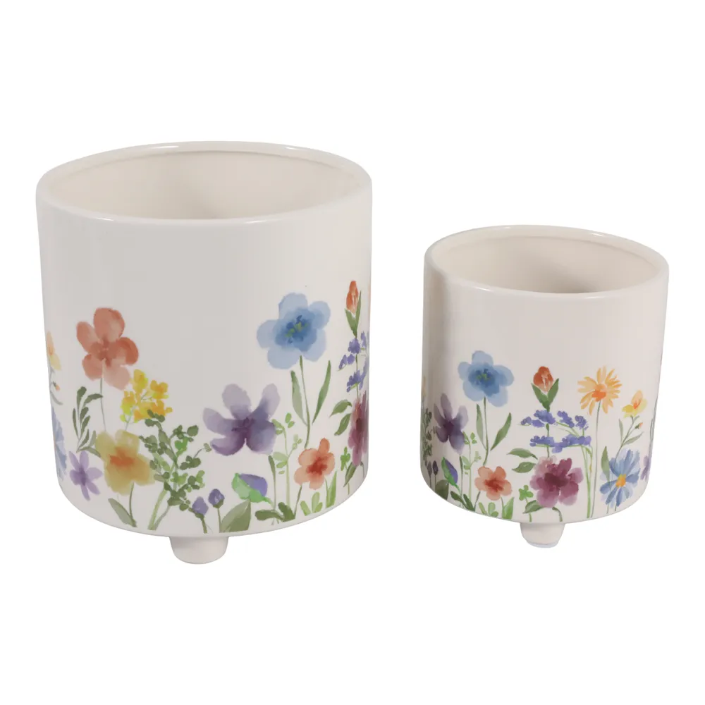 ALMAWAY SET OF 2 PURPLE PLANTER 8 (IN)