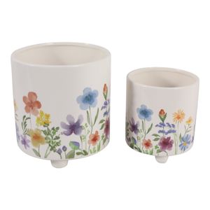 ALMAWAY SET OF 2 PURPLE PLANTER 8 (IN) 1