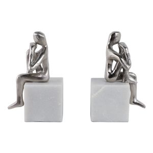 HARPERSHAW SET OF 2 SILVER BOOKENDS 8 (IN) 1