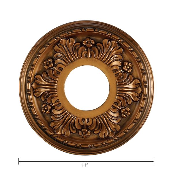 Acanthus 11'' Wide Medallion - Antique Bronze