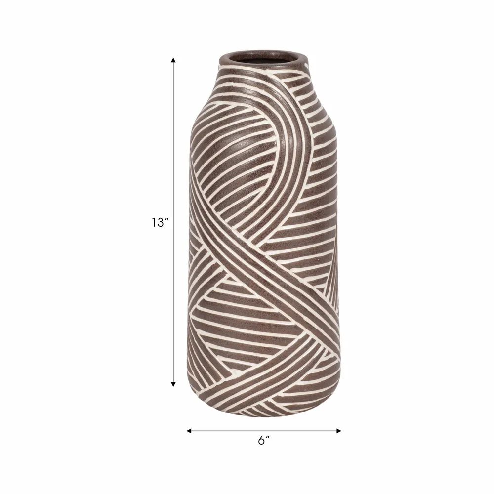 NOLANRUN BROWN VASE 13 (IN)