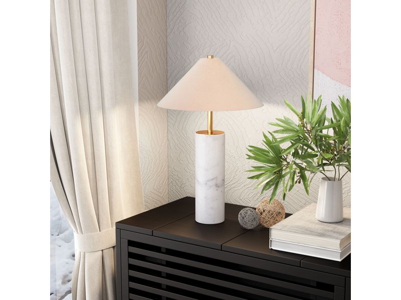 Ciara Table Lamp Beige & White 2