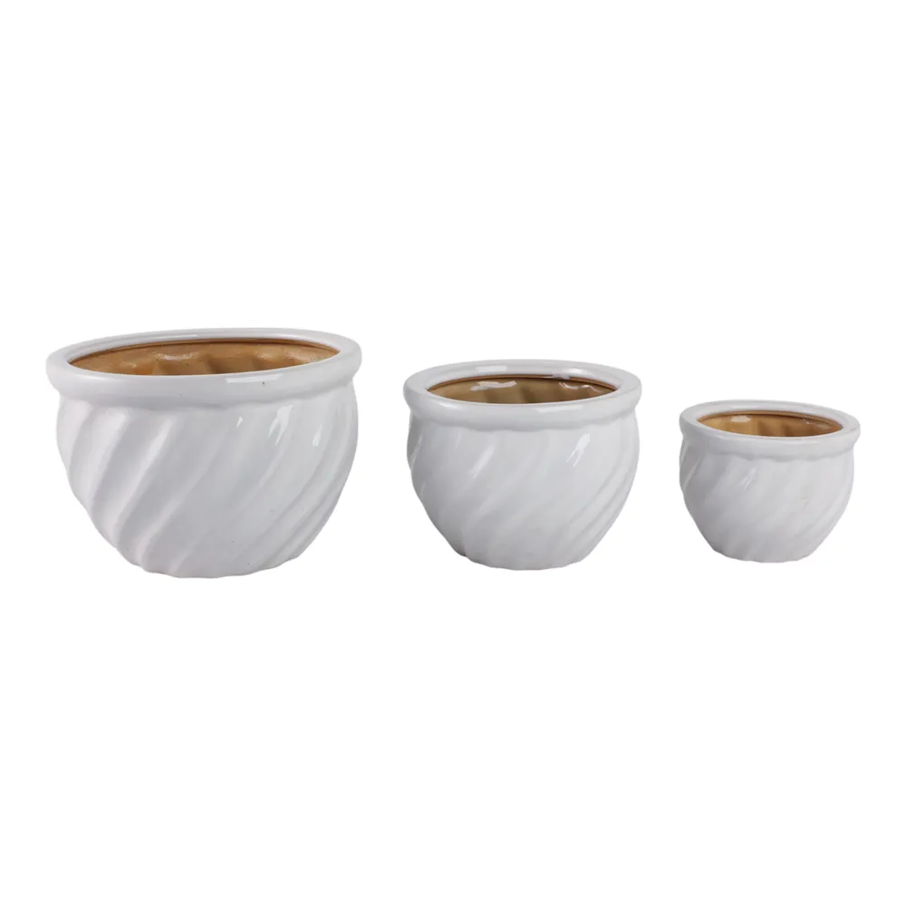 RAYMONDHAVEN SET OF 3 WHITE PLANTER 9 (IN)