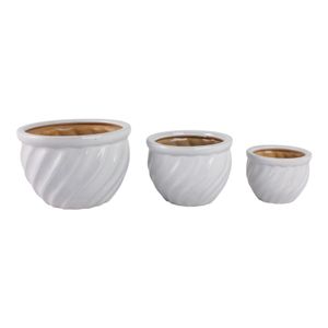 RAYMONDHAVEN SET OF 3 WHITE PLANTER 9 (IN) 4