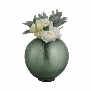 GROVERSTONE GREEN GLASS VASE 14 (IN) 3