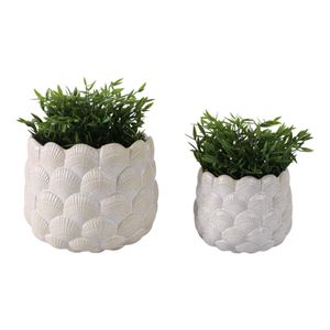 HARKENCREST SET OF 2 WHITE PLANTER 8 (IN) 3