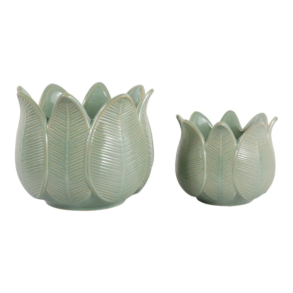 BRADYRIDGE SET OF 2 GREEN PLANTER 7 (IN)