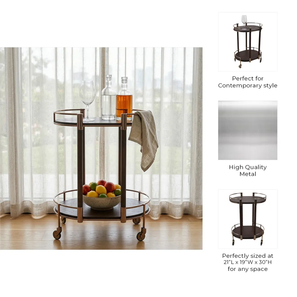 GUNNARWAY BRONZE BAR CART 30 (IN)