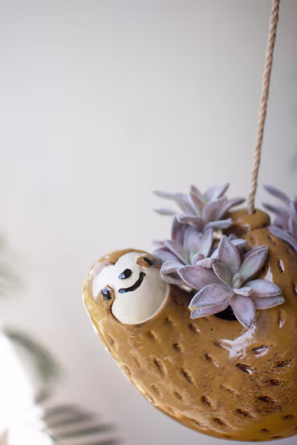 Ceramic Hanging Sloth Planter