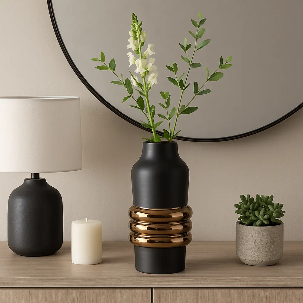 HARKENBROOK BLACK VASE 15 (IN)