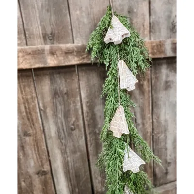 78in Garland with 12 Tree Shaped Ornaments