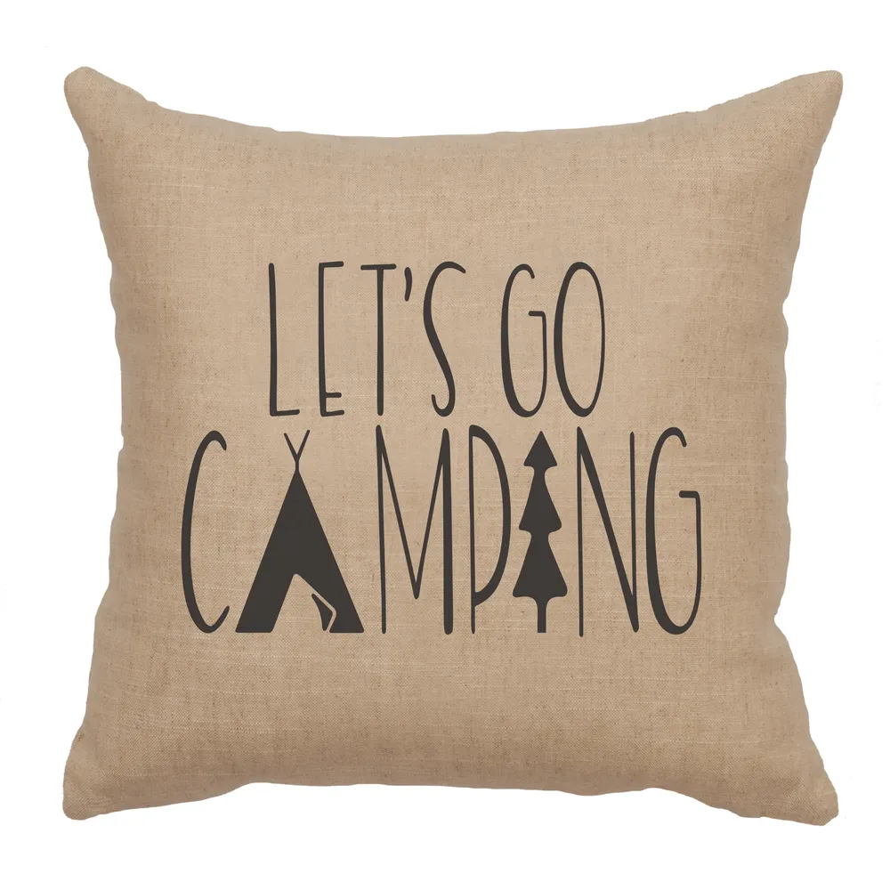 Image Pillow - Go Camping - Linen Natural