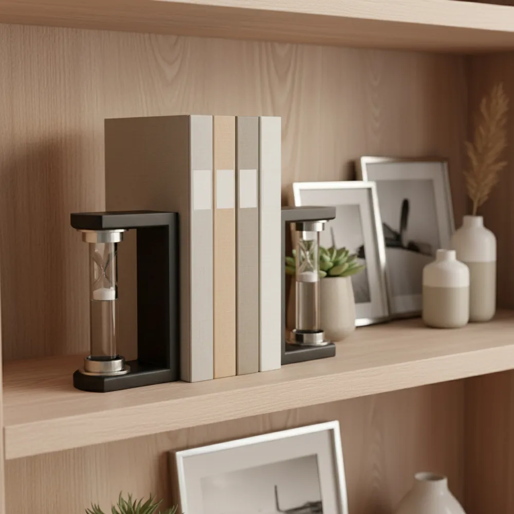 RAFEMOOR SET OF 2 BLACK BOOKENDS 8 (IN)