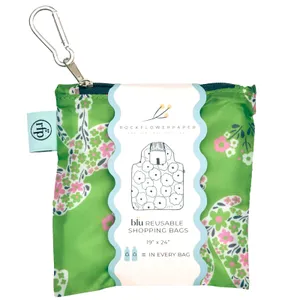 Petals & Paws blu Reusable Shopping Tote Bag 5