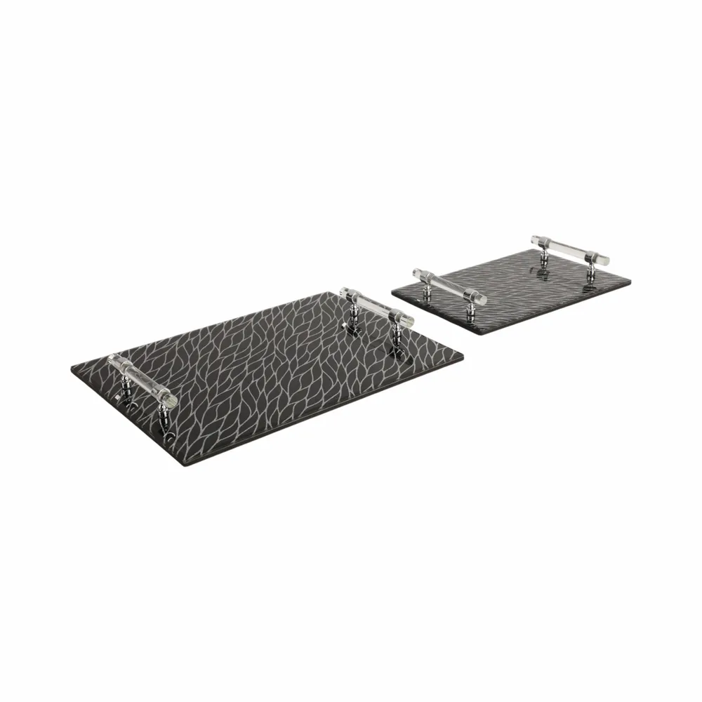 LARKLAND SET OF 2 BLACK TRAY 2 (IN)