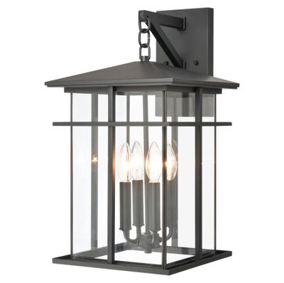 Oak Park 20″ High 4-Light Outdoor Sconce - Matte Black