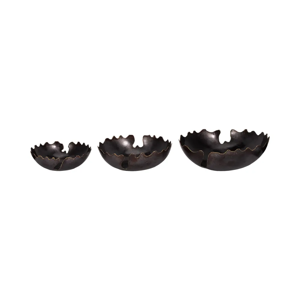 BRENTONSTONE SET OF 3 BLACK BOWLS 6 (IN)