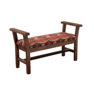 Barnwood Upholstered Bench - with Arms - Premium Fabric