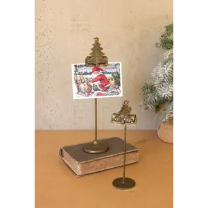 Set of 2 Christmas Tree Card Clips on Stands 1