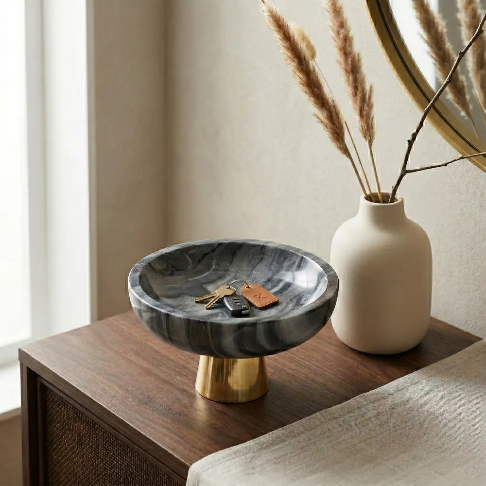 CARVERROSE GRAY BOWL 8 (IN)