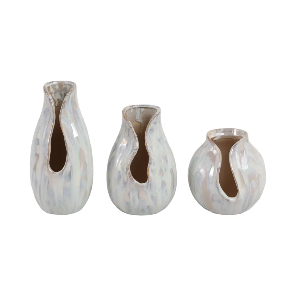 STORMVIEW SET OF 3 IVORY VASES 8 (IN)