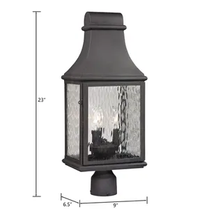Forged Jefferson 23'' High 3-Light Outdoor Post Light - Charcoal 2