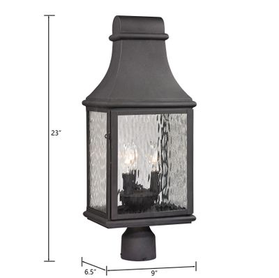 Forged Jefferson 23″ High 3-Light Outdoor Post Light - Charcoal