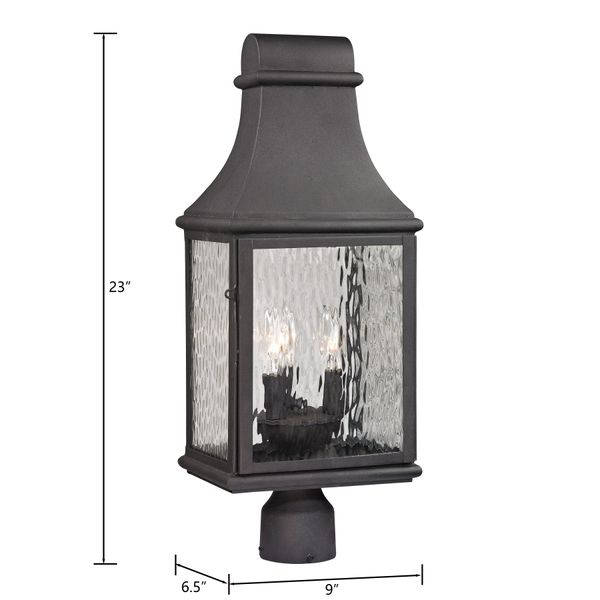 Forged Jefferson 23'' High 3-Light Outdoor Post Light - Charcoal