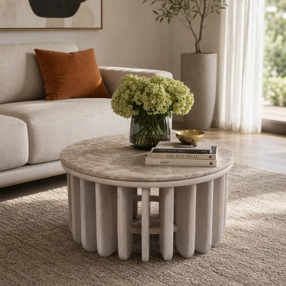 HILTONOAK WHITE COFFEE TABLE 16 (IN)